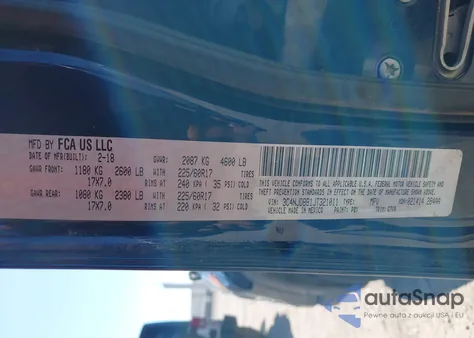 2018 Jeep Compass Latitude 4X4 из США, поврежденный, VIN 3C4NJDBB1JT321011